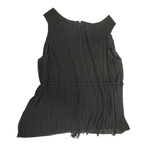 Jennifer Lopez Top Womens 1X Black Tassel Wrap-Around Tie Sleeveless Pleated NWT - Picture 6 of 11